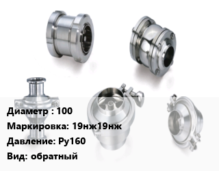 Клапан нержавеющий 100 19нж19нж Ру160 обратный, шт цена от 16360 сом / шт, где купить, условия доставки в Оше и Ошской области